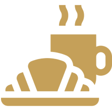 Coffee and croissant icon