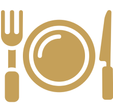 Fork, plate, and knife icon
