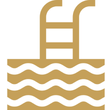 Pool ladder icon with wavy lines