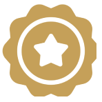 Gold badge with star emblem