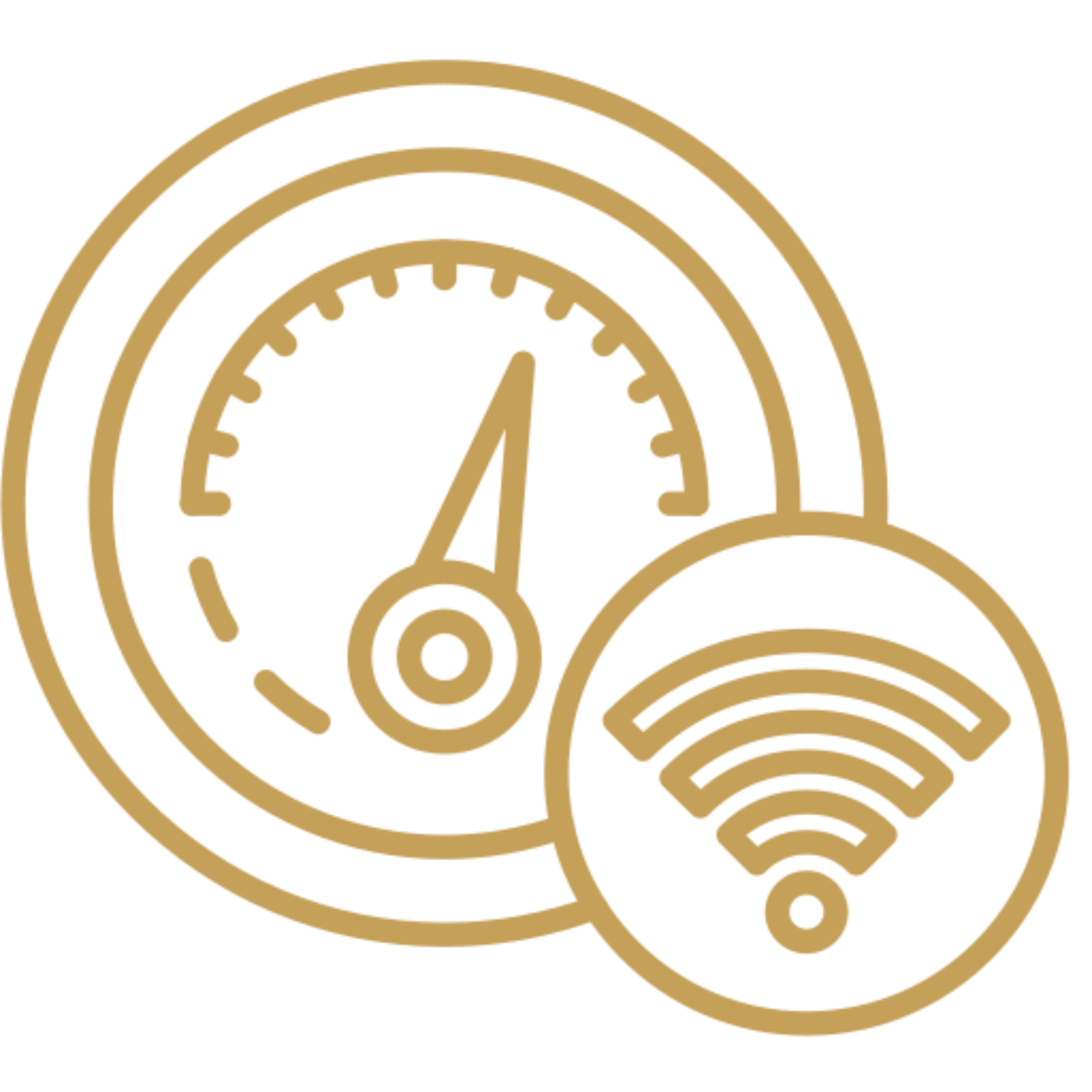 Internet speed and connectivity symbol in gold