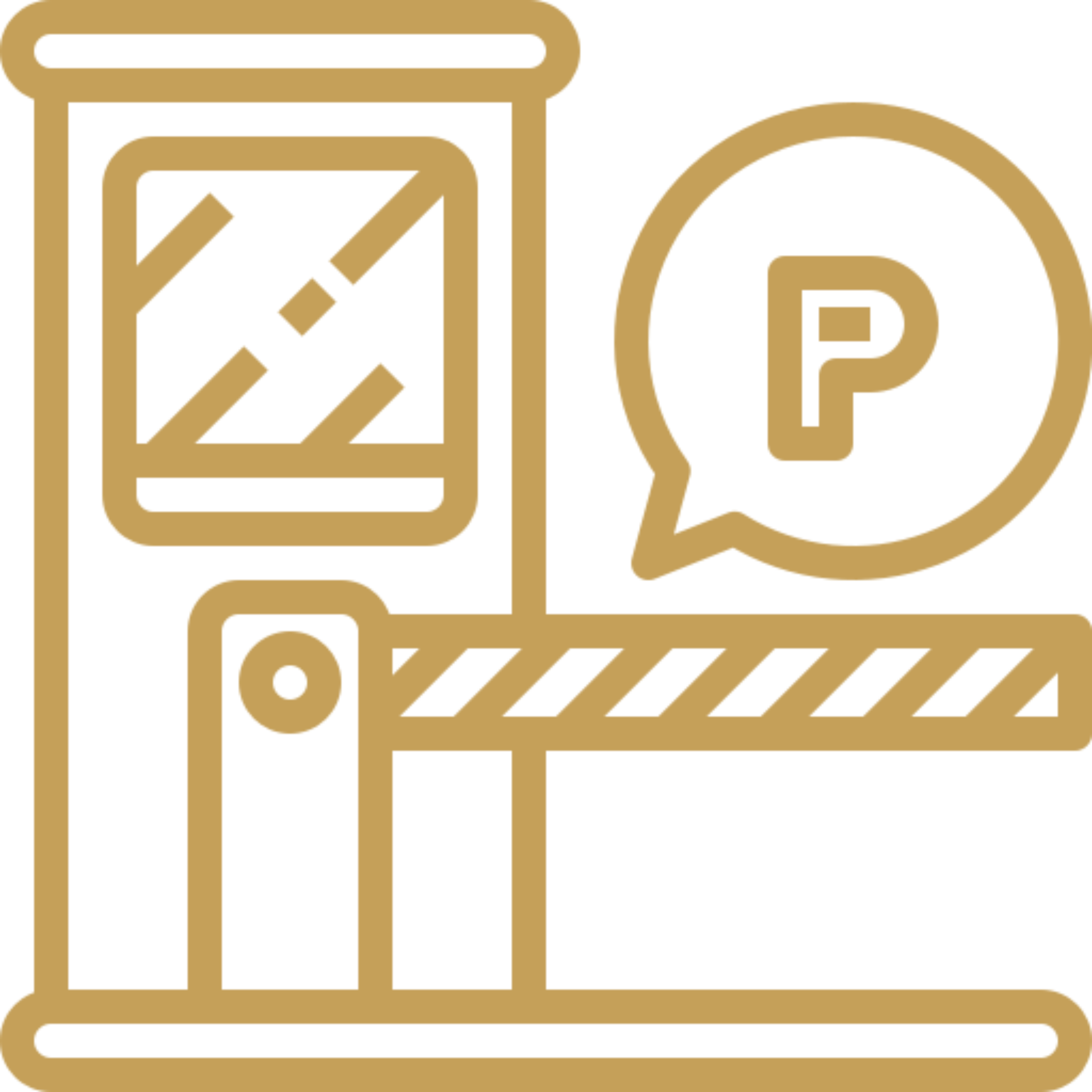 Parking gate and sign icon
