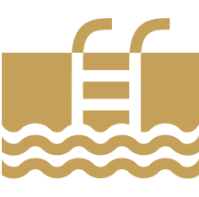 Golden swimming pool graphic design
