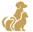 Pet silhouette design on black